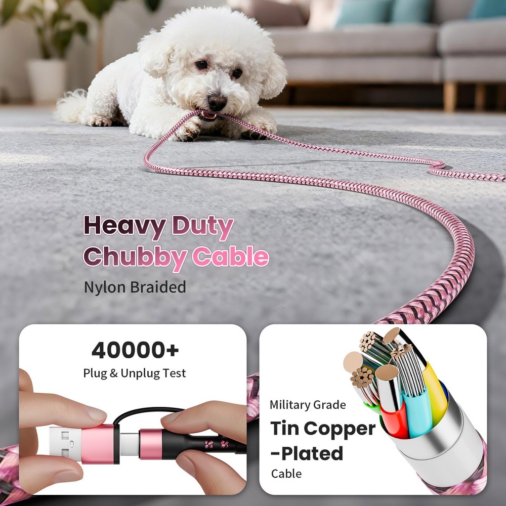 Travel Essentials & Car Accessories, 3 in 2 Multi Charging Cable USB C Multip...