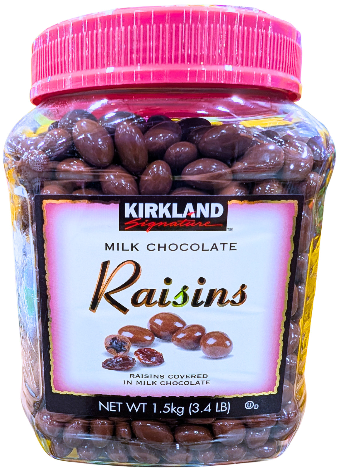 Kirkland Signature Milk Chocolate Raisins 54 Ounce Jar EXP 05/2026