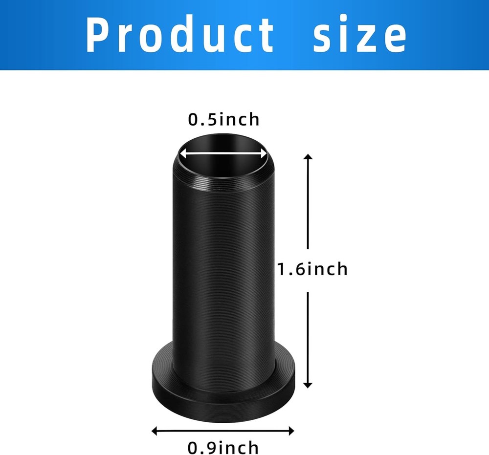 Watayo 4 PCS Oar Lock Socket Insert -1/2" Oarlock Bushing -Nylon Black