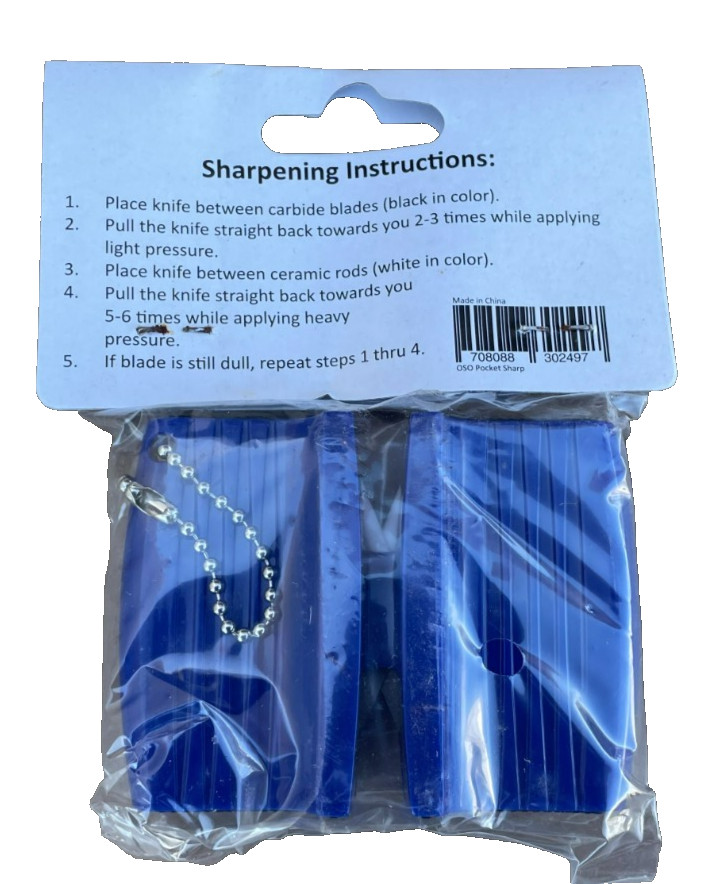 Oso Pocket Kitchen Knife Sharpener Two Stage Blue