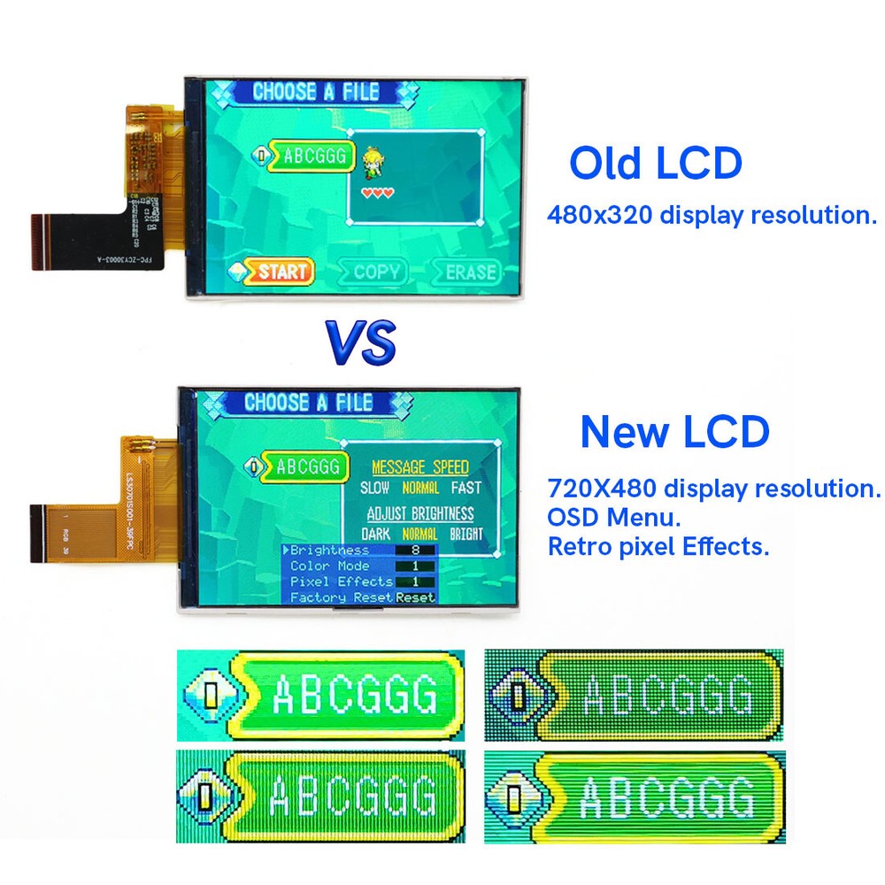 V5 Drop In GBA IPS Backlight LCD Kit For GameBoy Advance No Need to Cut Shell
