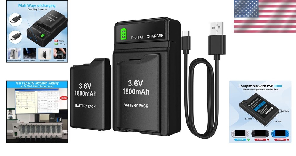 "Cost-Effective 2Pcs Battery Set for PSP Console"