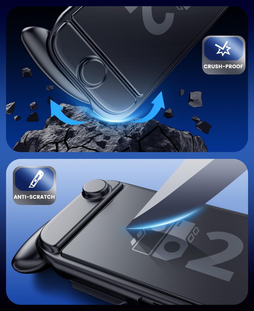 Enhanced Switch 2 Grip - Ergonomic Hard Shell with 6 Game Slots & Front Cover...