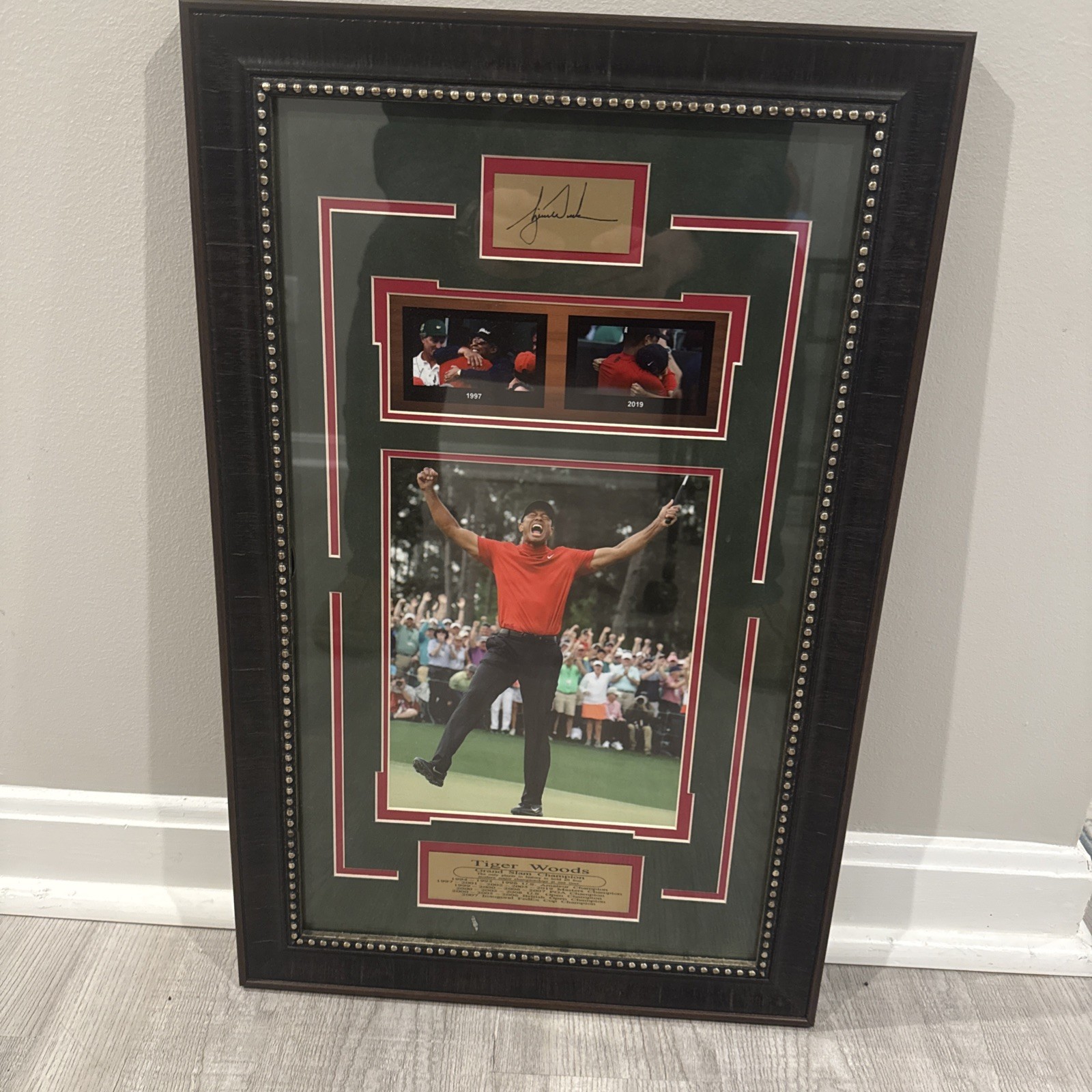 Tiger Woods Golf Grand Slam Champion 24.75" x 16" Framed Collectible