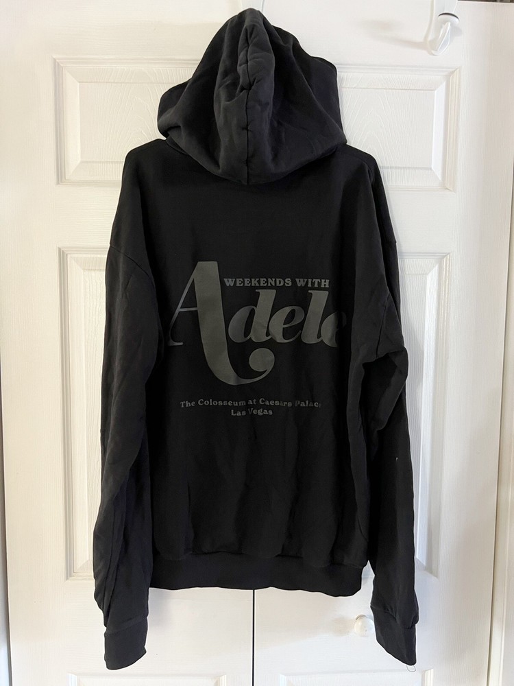 Weekends With Adele Las Vegas Residency Hoodie Size L Black Gray Graphic Print