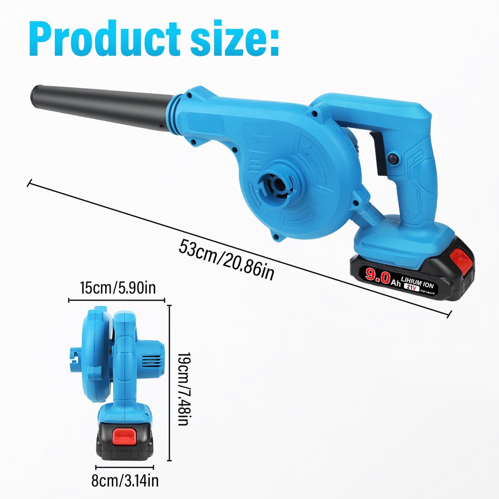 Cordless Leaf Blower Vacuum Handheld Electric Leaf Blower With 2 Battery US