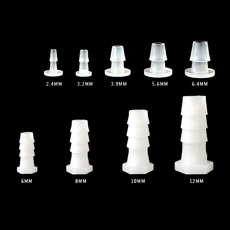 Plastic Tube Stopper Threaded Plugs Bung End Caps Barbed Hose Fitting Inserts