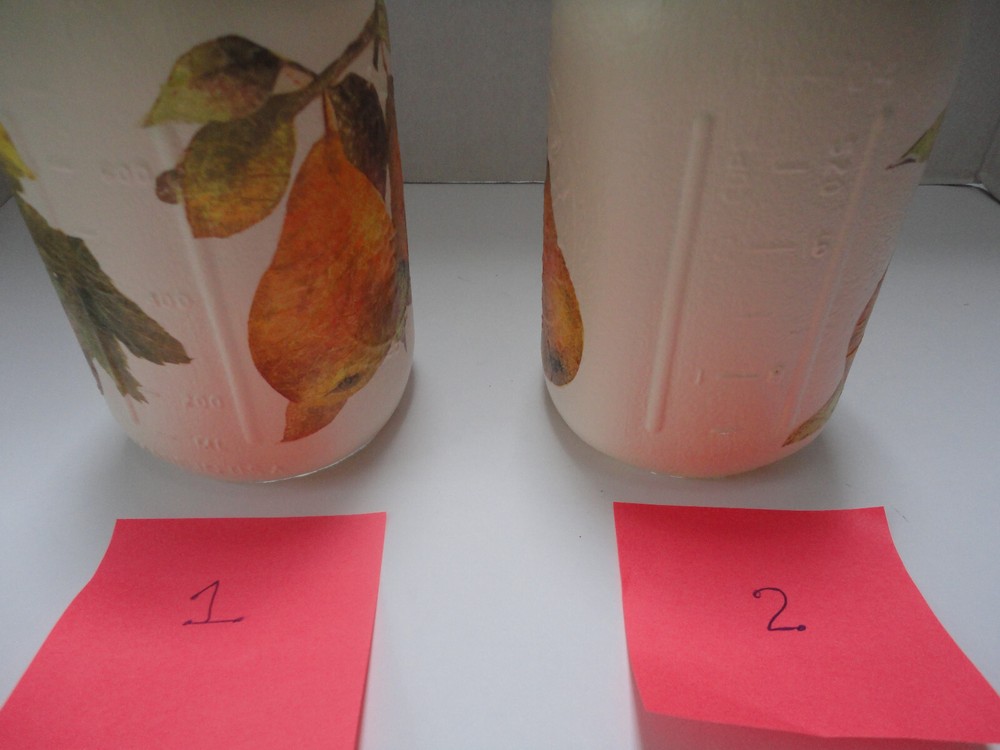 Decoupage Quart Mason Jar--Pears, Grapes( Hand Made)