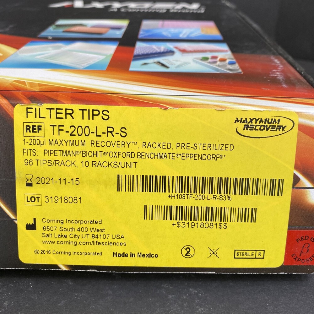 Axygen Pipette Tips 200 ul 20 Racks with 96 Tips Each