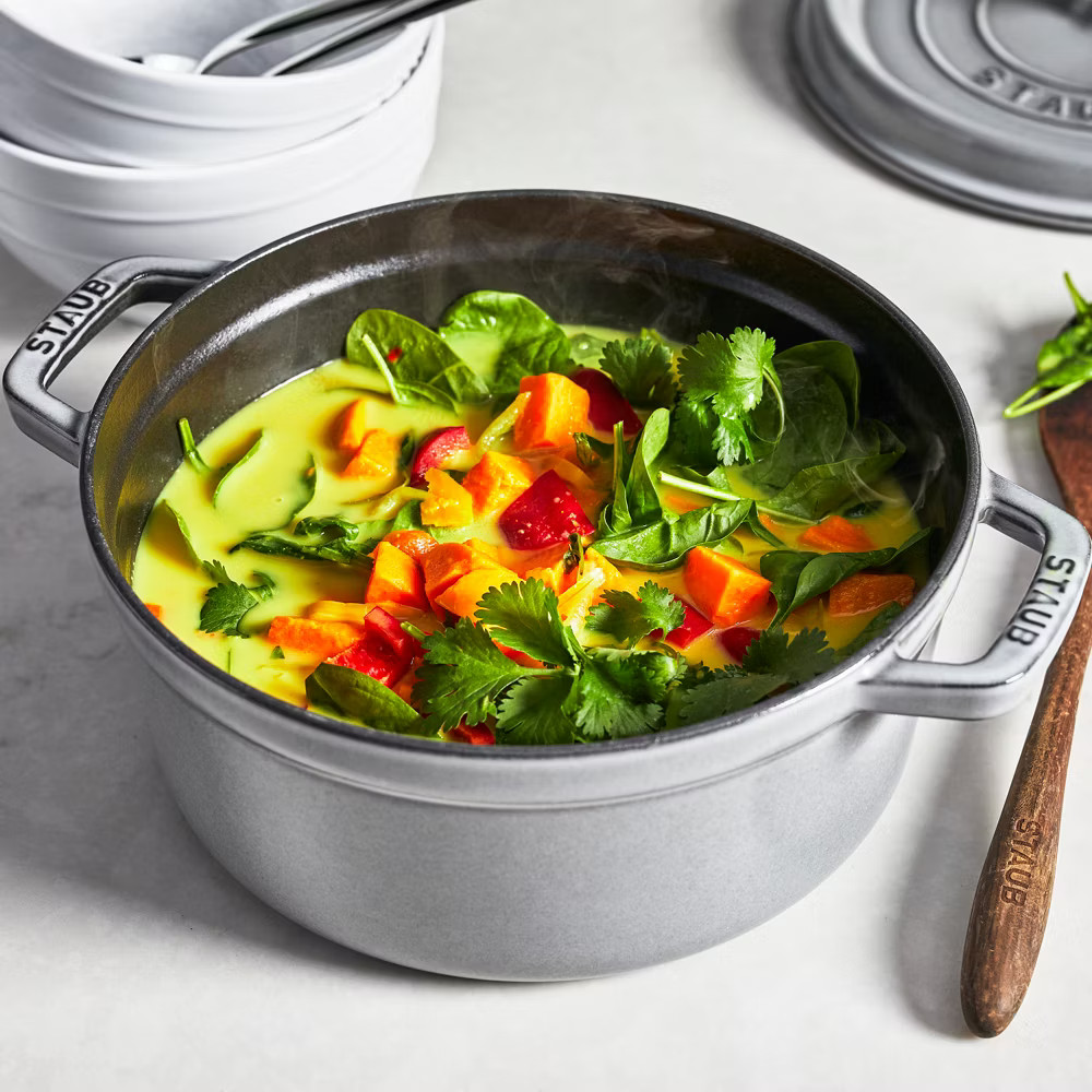 Staub Cast Iron 4-qt Round Cocotte - Graphite Grey