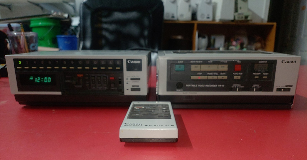 Canon VT-10, VR-10 VHS Player/Recorder, and WL-10 Wireless Controller