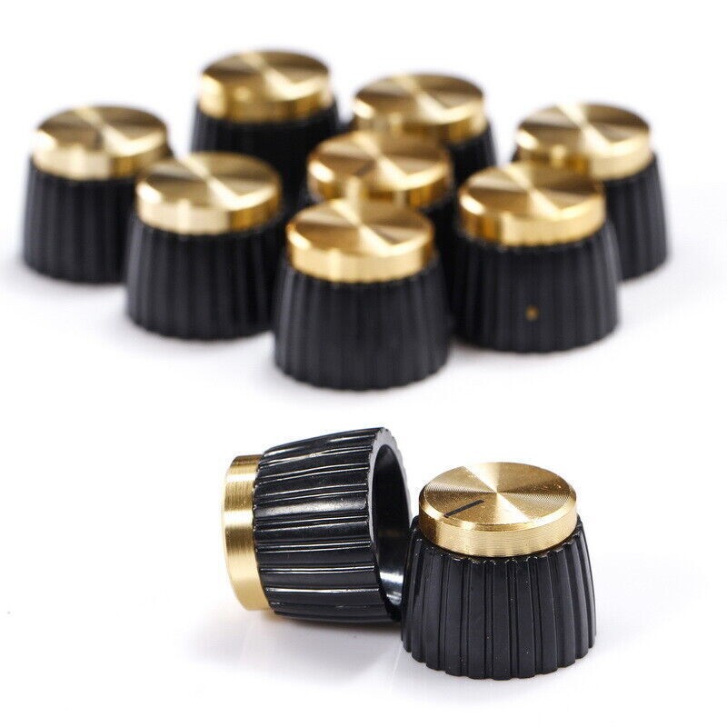 10PCS/SET Guitar AMP Knobs Black With Gold Cap fits Marshall Amplifier US SHIP