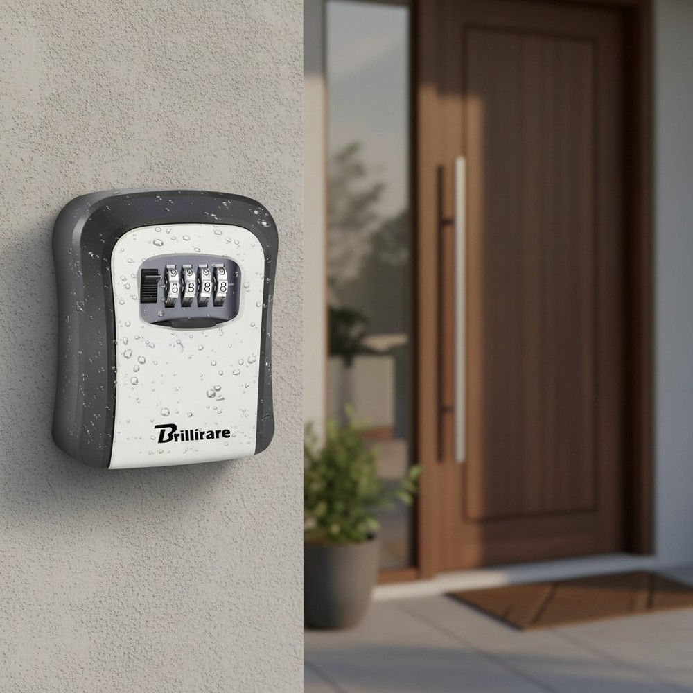 Upgraded Waterproof Key Lock Box - Resettable 4-Digit Combination Security