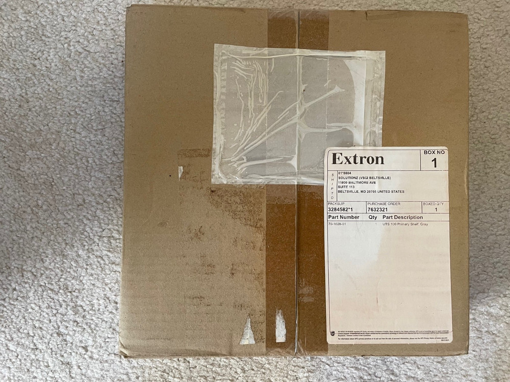 Extron UTS 100 Primary Shelf, Gray Under Table Mount 70-1028-01