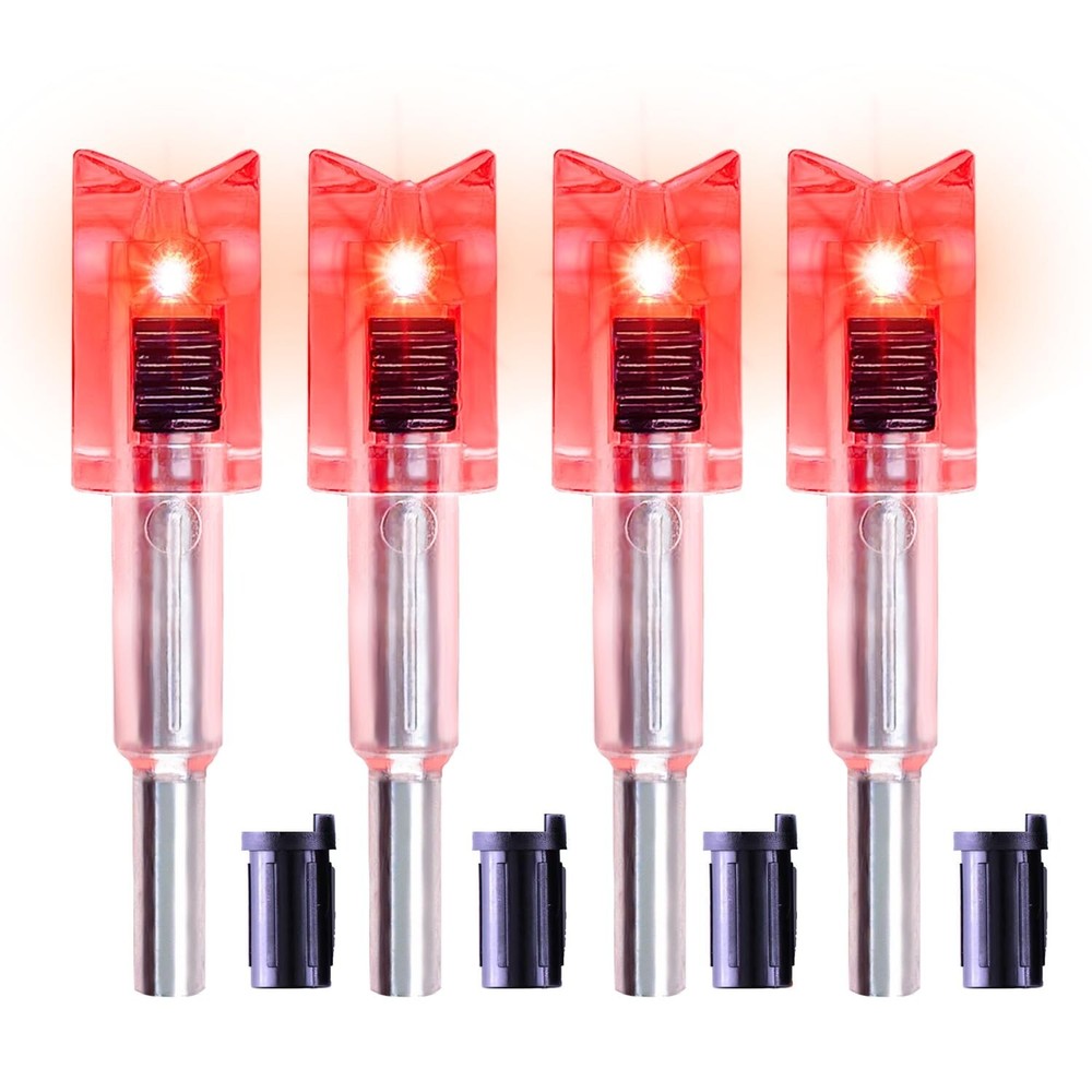 DEEPOWER Crossbow Lighted Nock with ON/Off Switch 4 Pack with .285”/.297&#