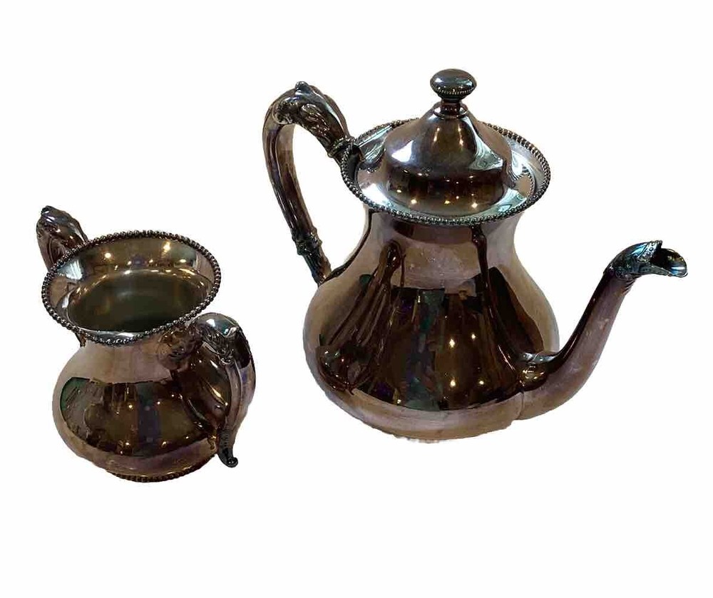 Antique Hartford Silver Co. Quadruple Plate Set Coffee/Tea Set #25015 Servware