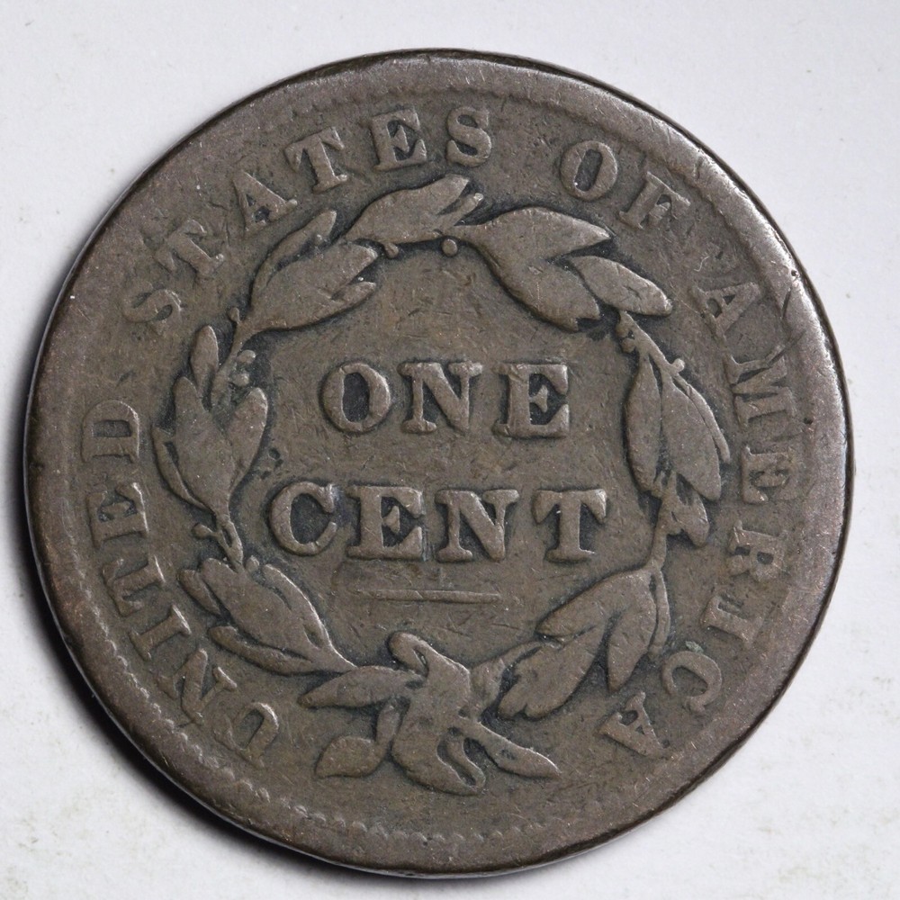 1838 Coronet Head Large Cent CHOICE VF E222 DNL