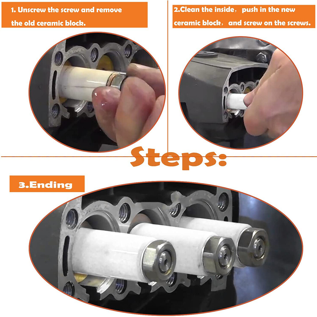 3-pack General Pump 51040009 Replacement CERAMIC PISTON 15mm fits EZ TX Pumps