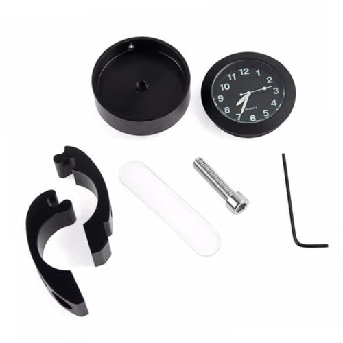 2pcs Waterproof Motorcycle Handlebar Clock, Chrome Dial Clock for 7/8" to 1"