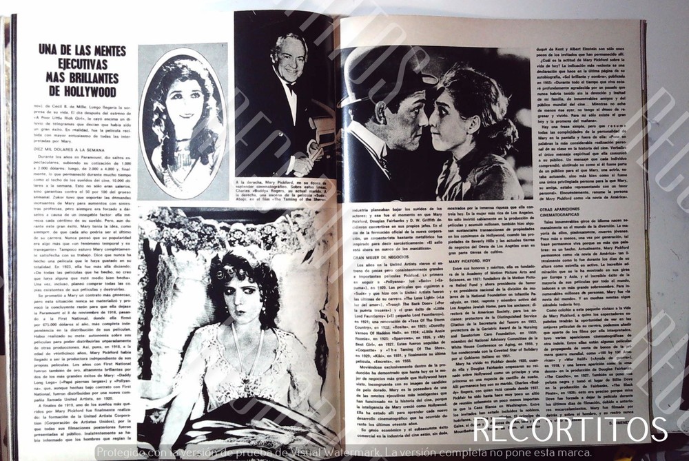 clippings MARY PICKFORD