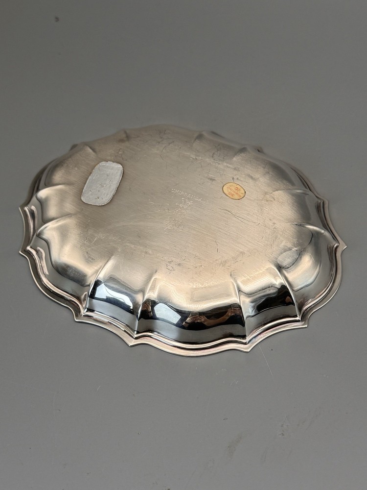 Silverplate Trinket Dish Chippendale Engraved Golf Winner 1958 7” L