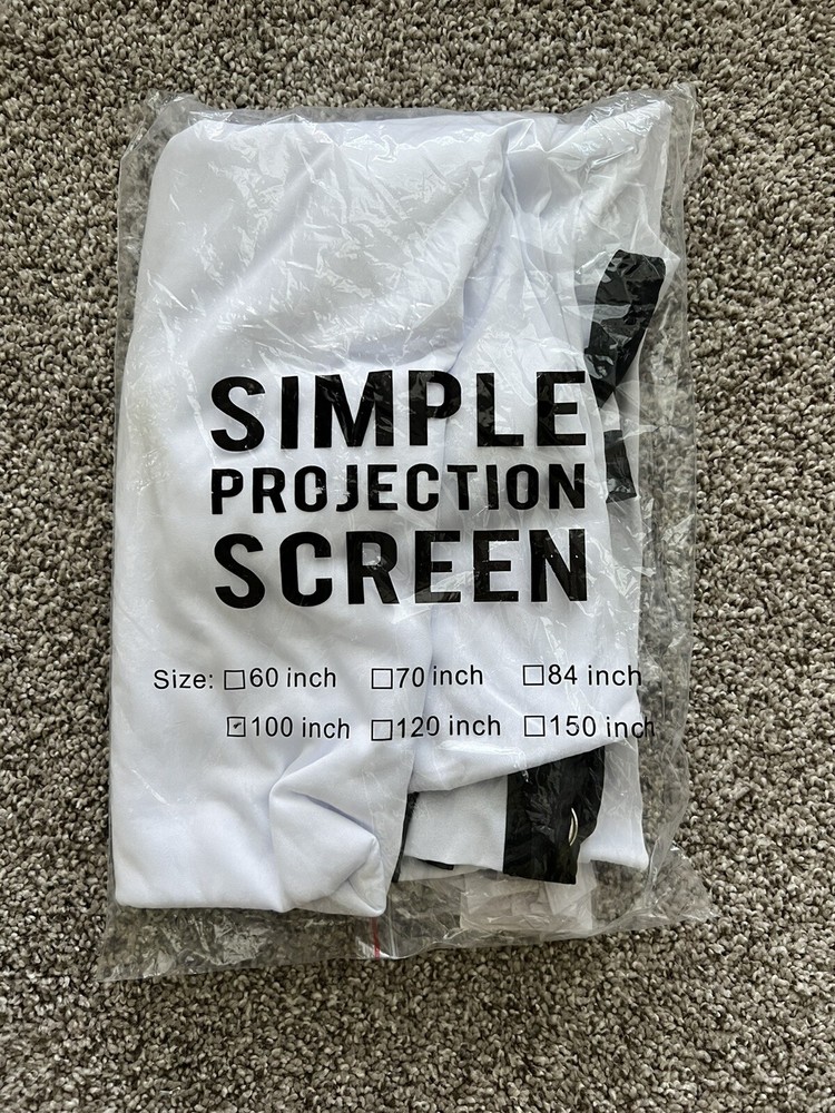 Simple Projection Screen 100” New In Package