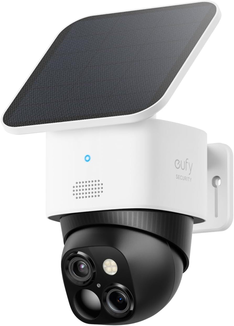 eufy SoloCam S340 Outdoor Solar Security Camera 3K Dual-Camera Pan&Tilt 8xZoom
