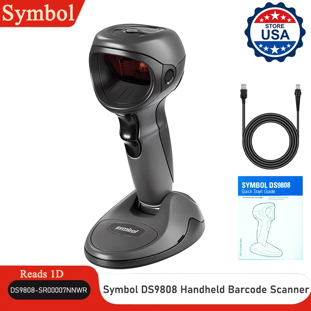 Symbol DS9808-SR00007NNWR Laser 1D Barcode Scanner Reader Handheld Wired USB