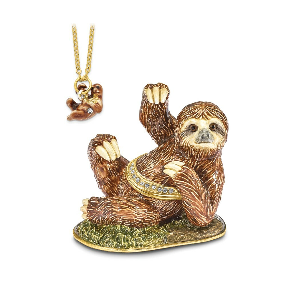 Bejeweled MELLOW Sloth Trinket Box