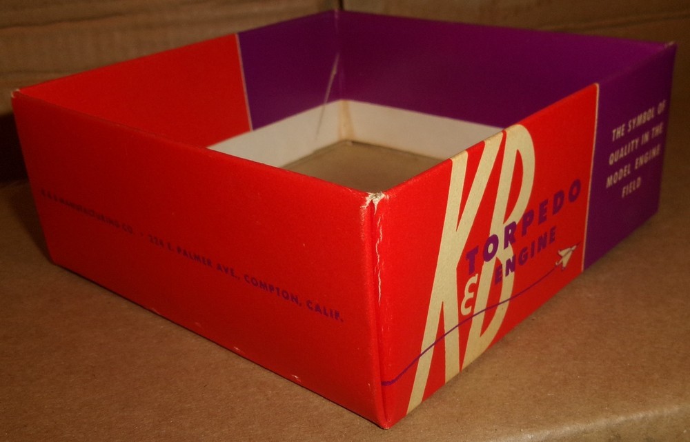 K&B TORPEDO glow plug AIRPLANE ENGINE & K&B .15 display box & paperwork