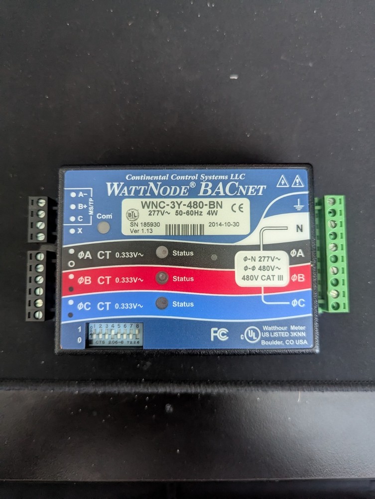 WattNode From Continental Controls BACnet 3Y-480-BN