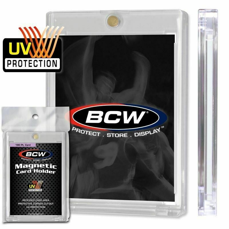 New 6 pk BCW 180 PT MAGNETIC Trading Card Hold- UV PROTECTED