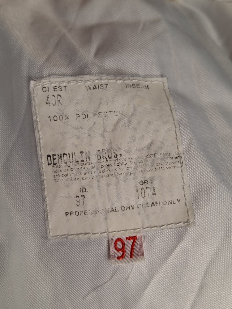 White Marching Band Jacket Size 40 Regular - Authentic