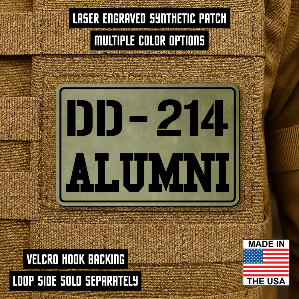 DD-214 Alumni Veteran Morale Patch - 2"x3" Hook & Loop Plate Carrier Patch