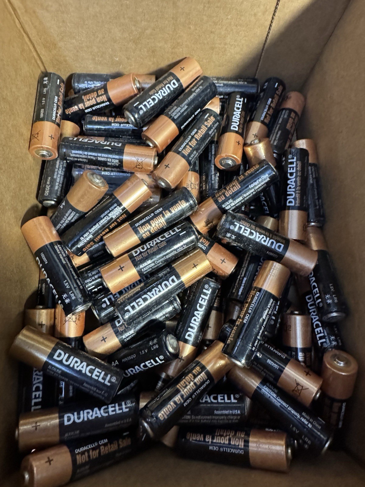 50 Duracell Coppertop AA Batteries OPEN BOX SPECIAL. All In Date. Most 2030