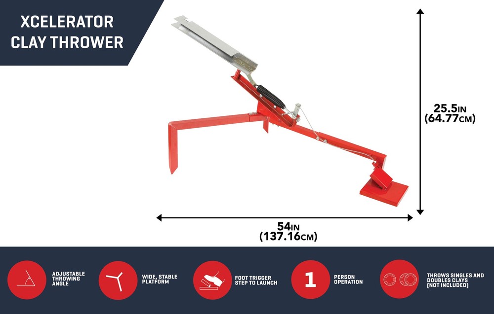EZ Aim® Xcelerator Claymaster Sporting Clay Target Thrower, Foot Operated