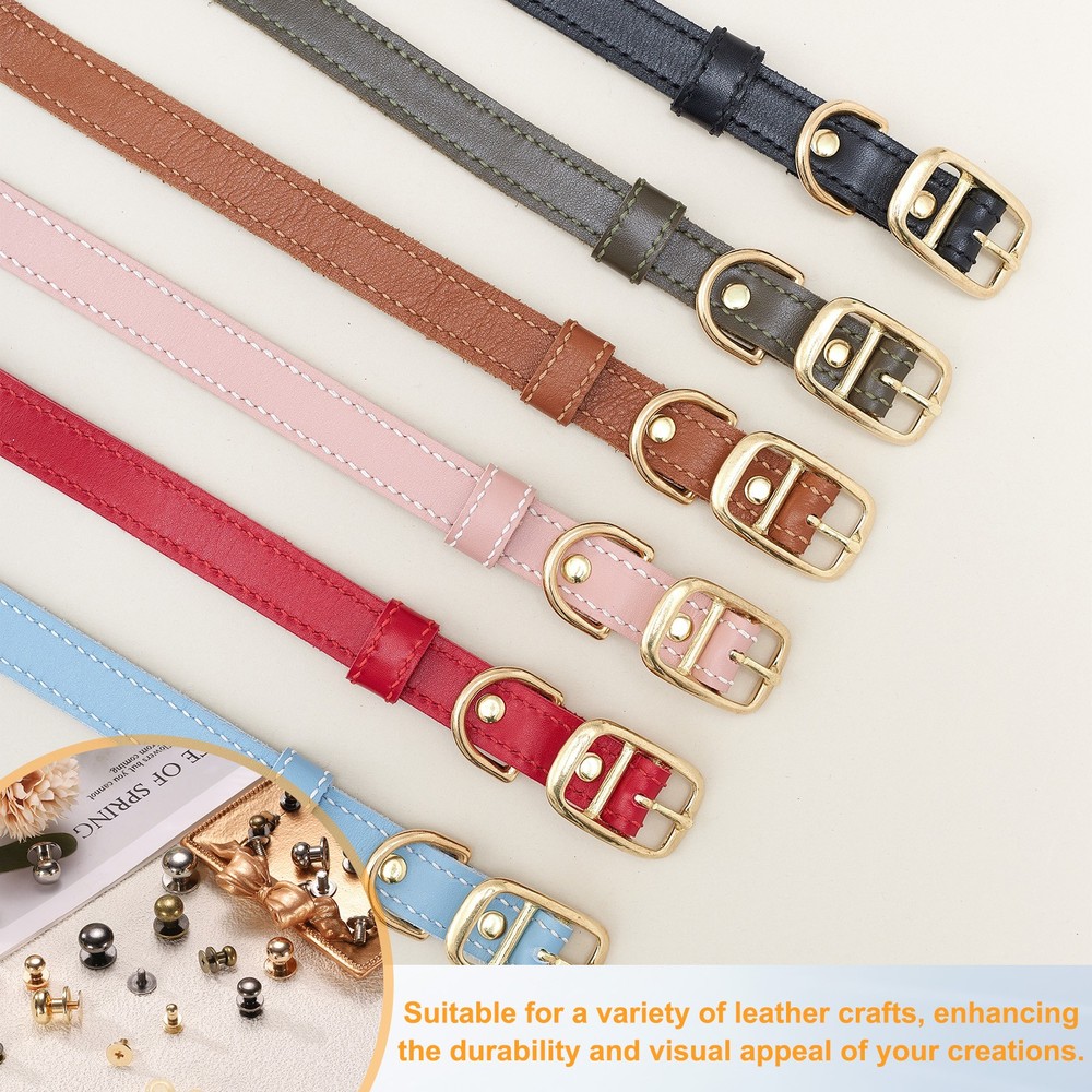 20Set Round Head Button Stud Screw 5mm Chicago Screws Button Rivets Gold