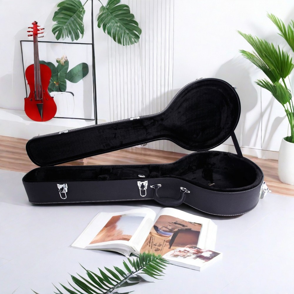 Black 5-6 String Banjos Hard Shell Case With Microgroove, Banjoline Hard Case