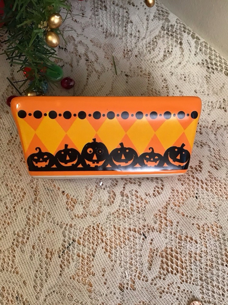 Halloween Orange Pumpkin Ceramic Loaf Pan