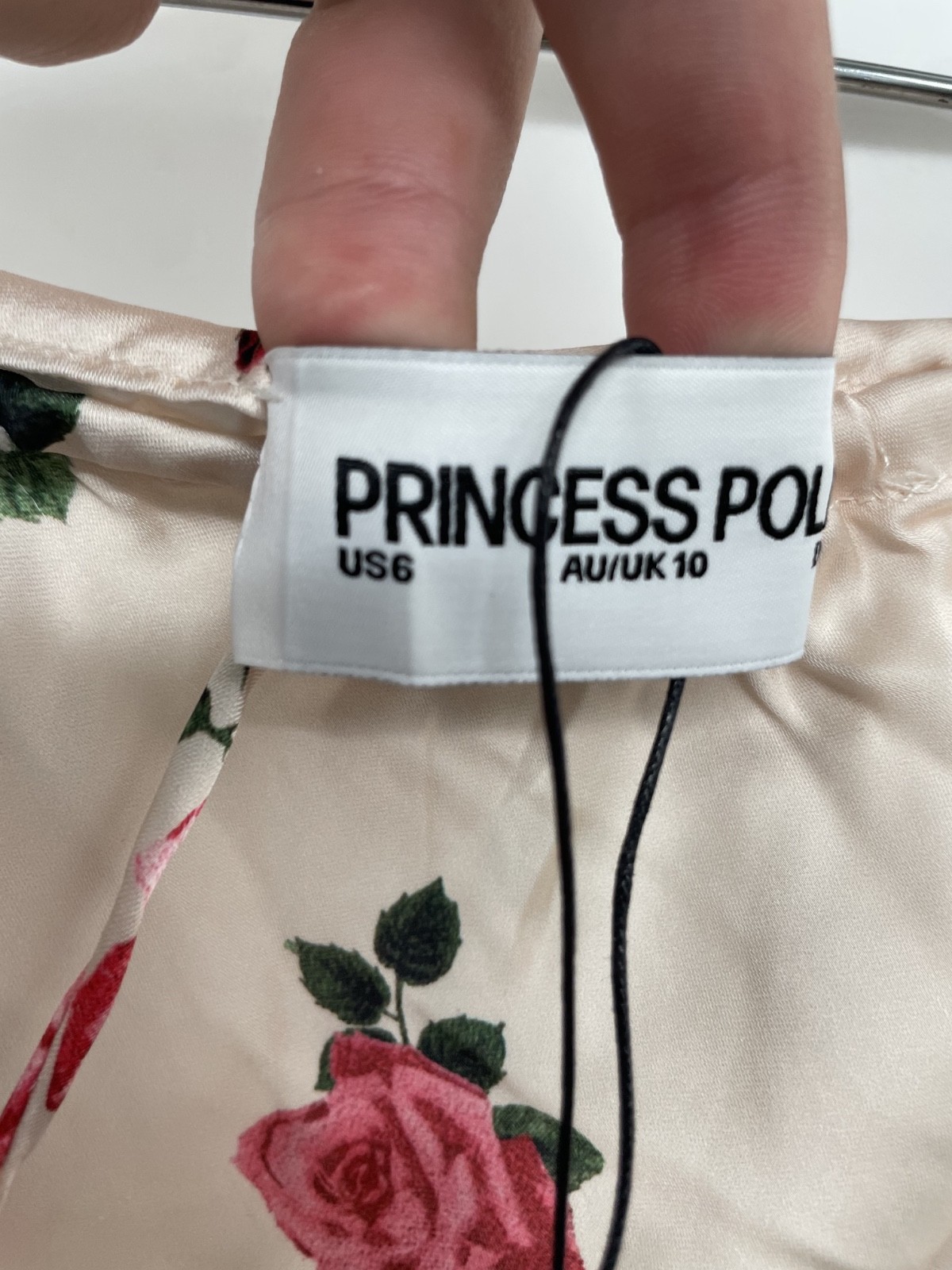 Princess Polly Alegria Maxi Skirt Women's 6 Cream Floral Tir-Waist Cottage NWT