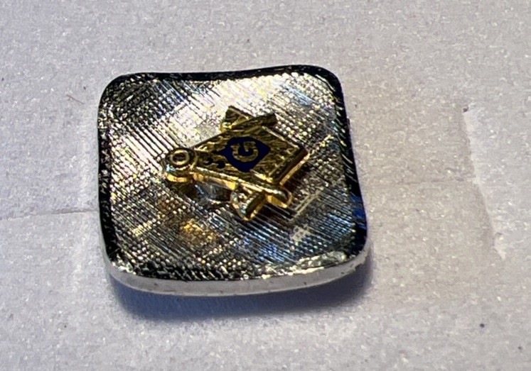 Masonic Sterling Silver Square Tie Tac. J