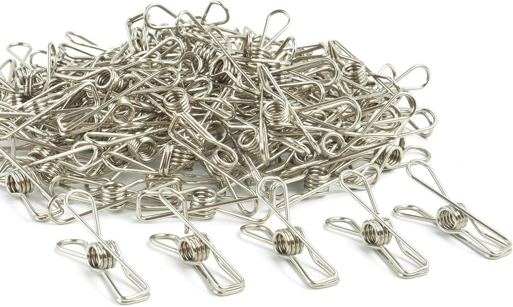 Wire Clothespins Laundry Chip Clips  100 Pack Bulk Clothes Pins Heave DutyD