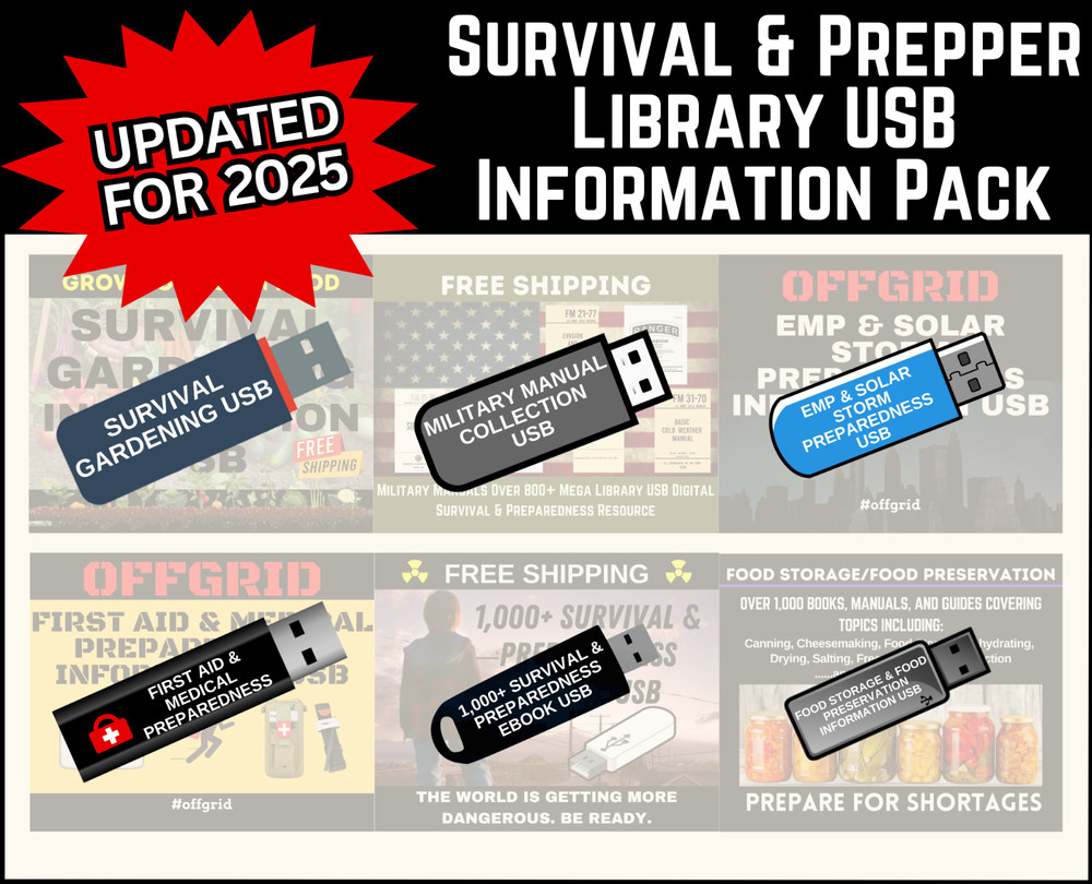 Essential Survival & Prepper Information Library Collection USB - Get Ready