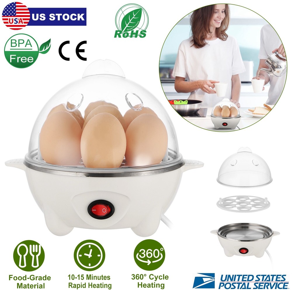 7 Egg Capacity w/ Auto-Off  Hard-Boiled Egg Maker Electric Egg Cooker Boiler