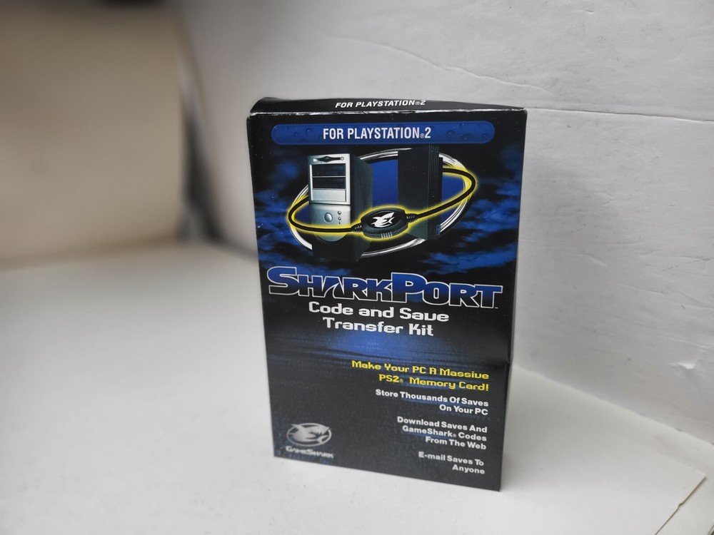 SharkPort Playstation 2 PS2 Code & Save Transfer Kit Complete CIB Never Used