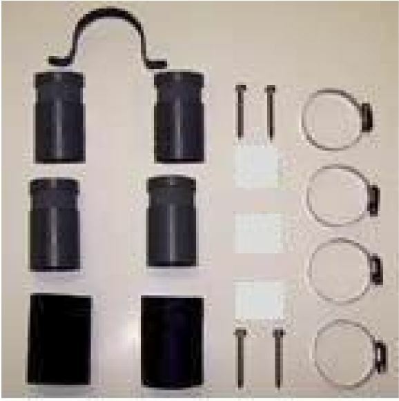 Split Kit with couplings, CPVC adapters, strap clips for 2" Solar Pool Panel