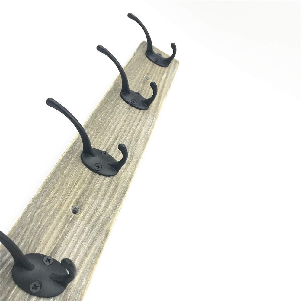 Rustic Wall-Mounted Coat Rack with 4 Hooks - Stylish Pinewood Organizer