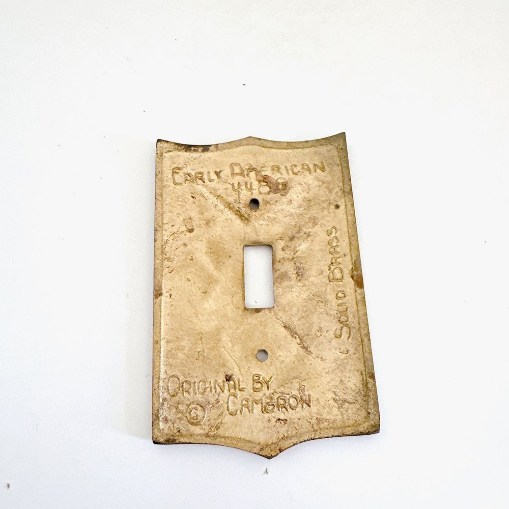 EARLY AMERICAN SOLID BRASS EAGLE LIGHT SWITCH COVER BY CAMBRON AMERICANA
