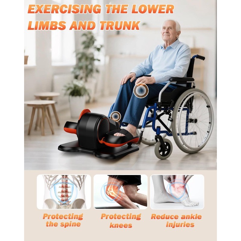 Electric Ellipse Leg Exerciser as Seen on TV for Senior, Quiet Portable Seated