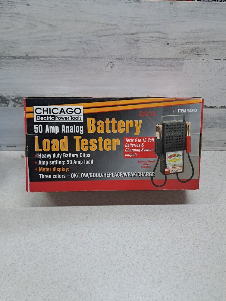 Chicago 50 Amp Analog Battery Load Tester 6-12 Volt
